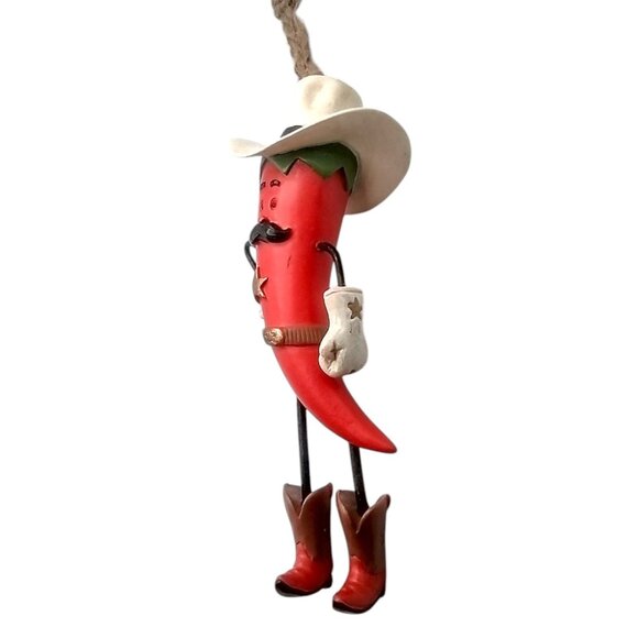 Cowboy Chili Pepper Ornament With Hat & Boots Western Southwestern Figurine 4.5" - Picture 3 of 7